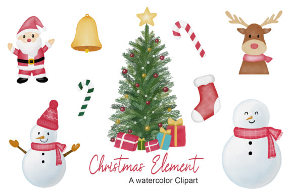 Download Christmas Watercolor Elements - Christmas watercolor elements Collection