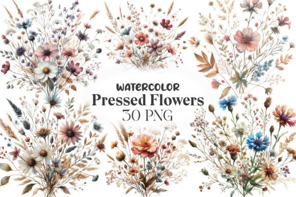 Download Wild Floral Clipart Dry Pressed Flowers - Flower Collection