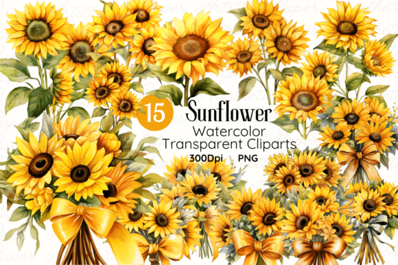 Download Sunflower Watercolor Clipart PNG - Flower Collection