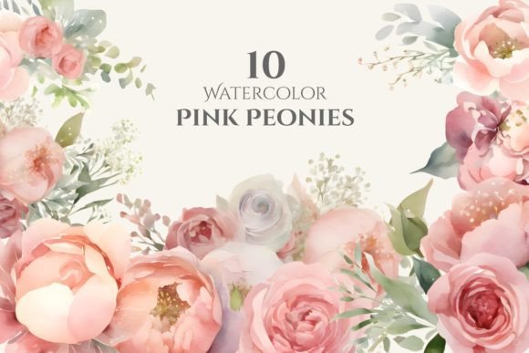 Download Pink Peonies Watercolor Flower Clipart - Flower Collection