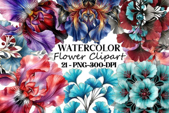 Download Watercolor Flower Clipart Bundle - Flower Collection