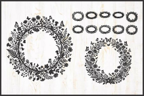 Download 37 Wildflower and Butterfly Wreath - Flower Collection