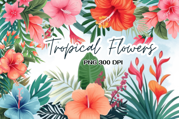 Download Tropical Flowers Summer Watercolor PNG - Flower Collection