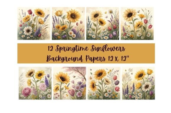 Download Sunflowers &amp; Blooms Background Papers - Flower Collection