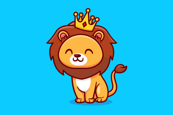 Download Cute Lion King Sitting Cartoon - Premium Bundle