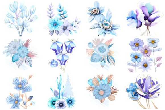 Download Frozen Flowers, Winter Illustration - Flower Collection