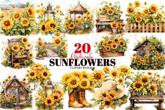 Download Sunflowers Summer Watercolor Clipart - Flower Collection