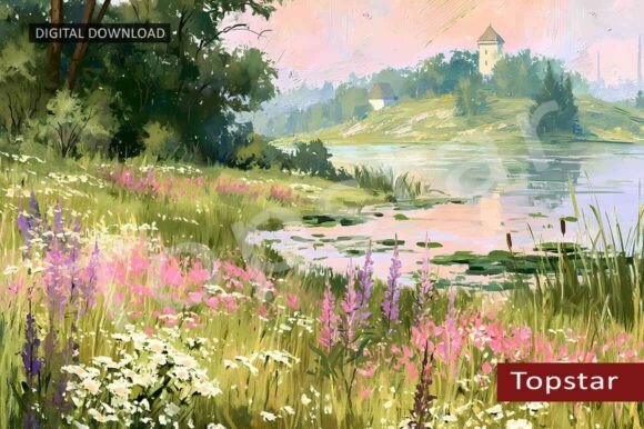 Download Wildflowers by the Lake Summer Wall Art - Flower Collection