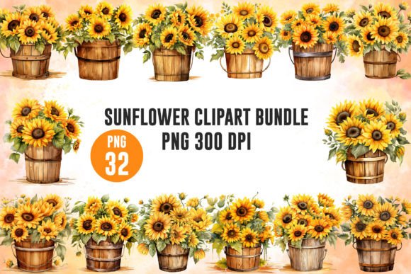 Download Fall Sunflower Watercolor Clipart Bundle - Flower Collection