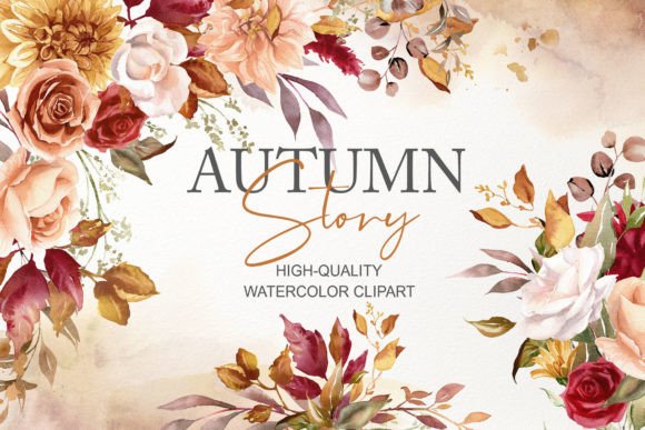 Download Autumn Flowers Watercolor Clipart PNG - Flower Collection