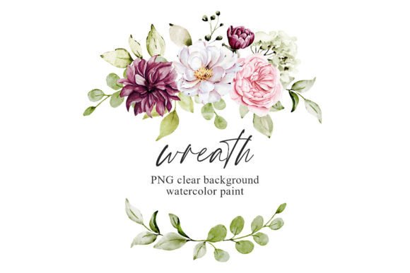 Download Wreath, Pink, White Watercolor Flowers - Flower Collection